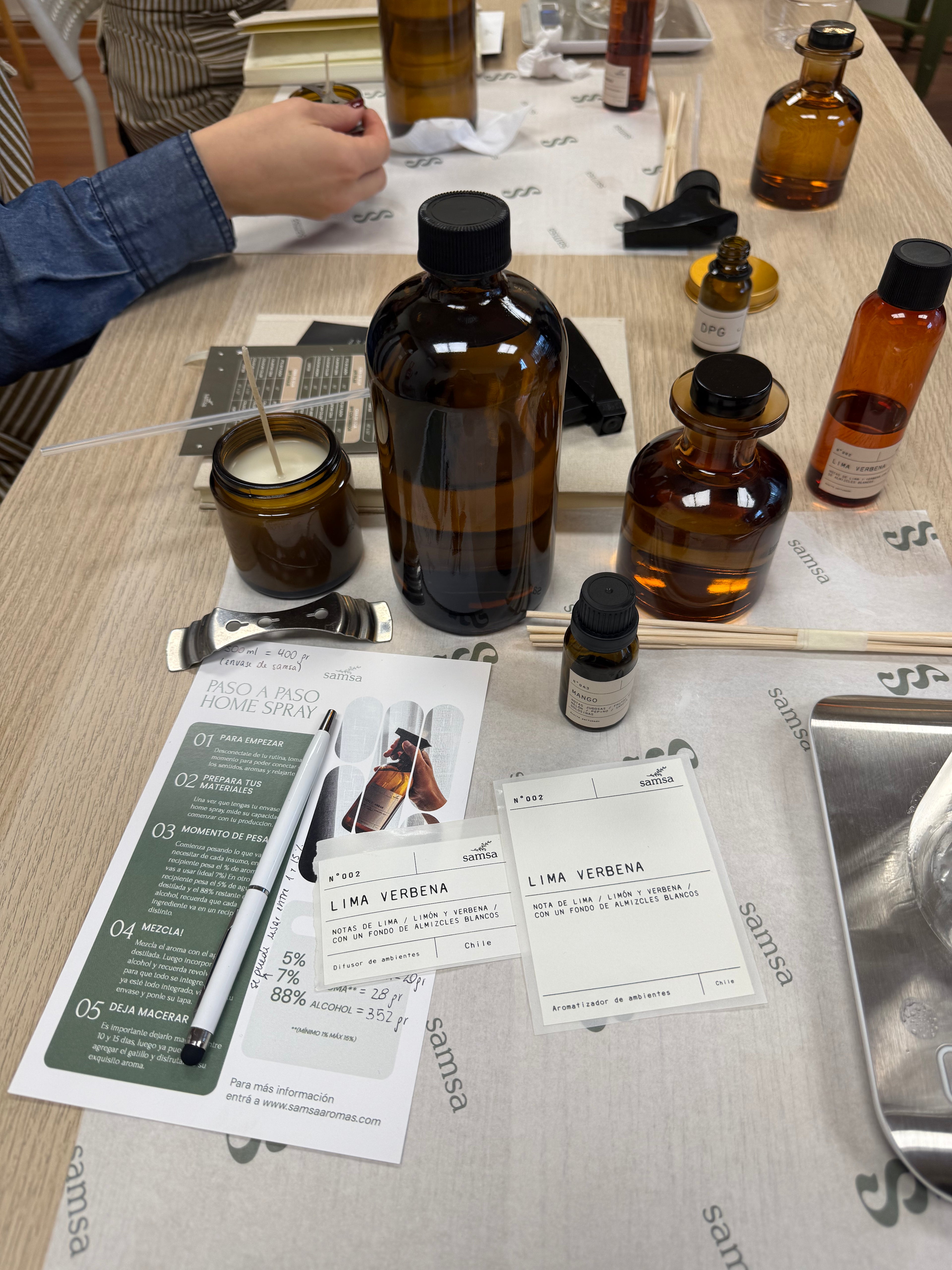Taller Presencial: Velas recipiente, Home Spray y Difusor