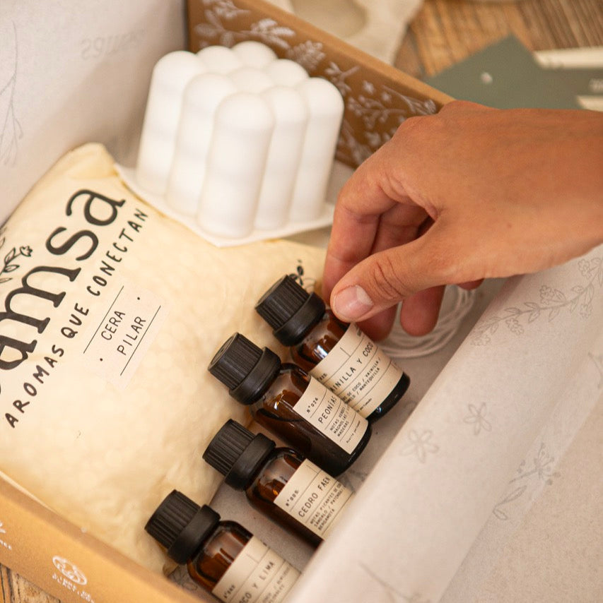 box con aromas más moldes para vlas desmoldables + taller samsa