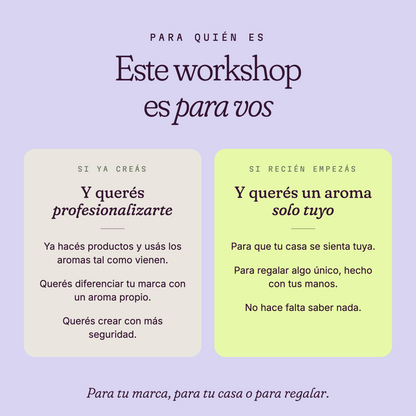 Diseña tu propio aroma · Workshop presencial by SAMSA