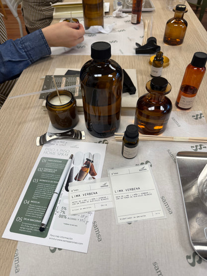 Taller Presencial: Velas recipiente, Home Spray y Difusor