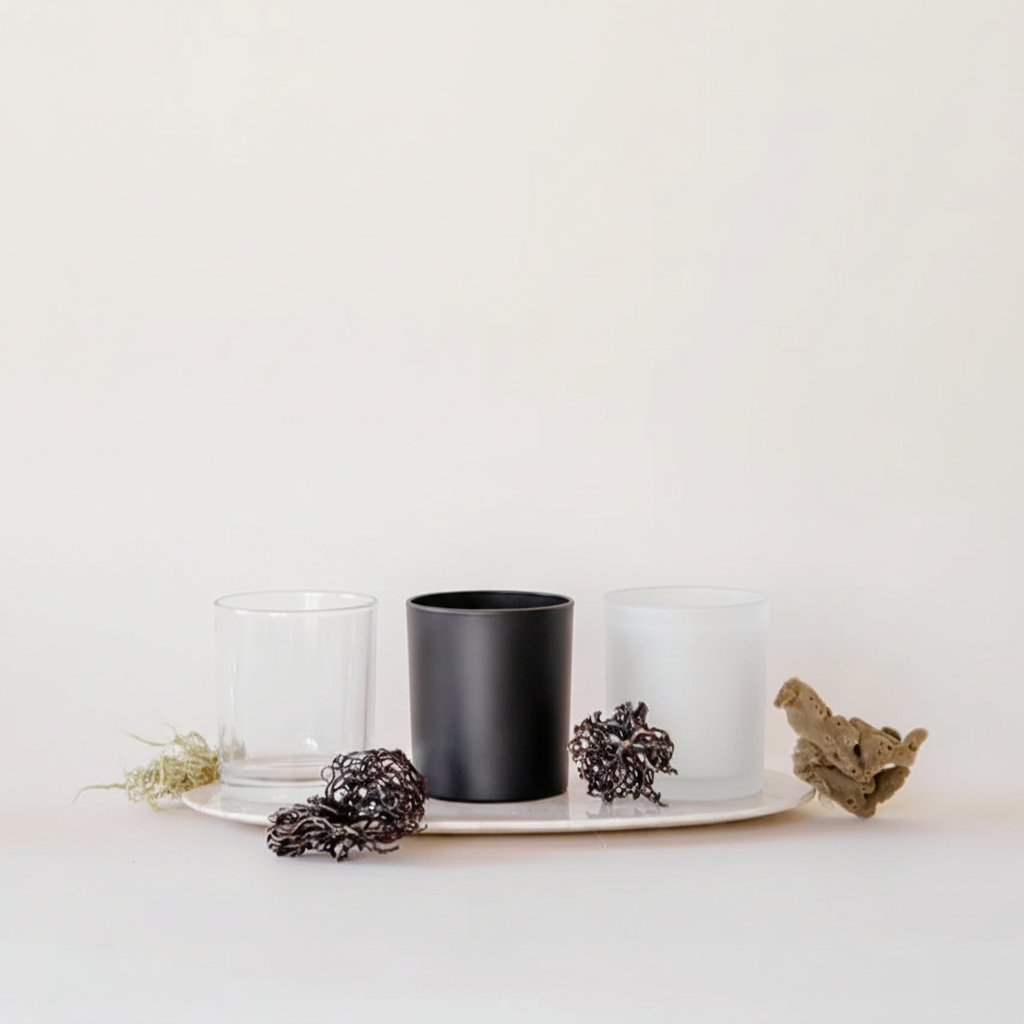 Envase premium para velas (transparente) sin tapa